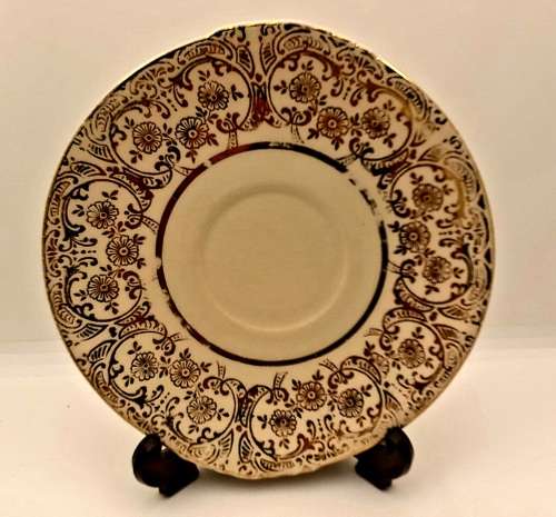 Vintage saucer The Paden City Pottery U.S.A Royal China warranted 22 Kt Gold trim