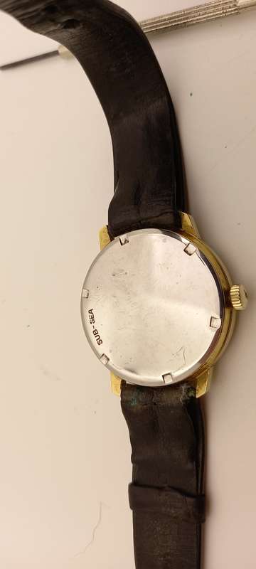 Vintage 1950-1960 MOVADO SUB SEA Swiss Made Mens watch Working-17 Jewels Original strap