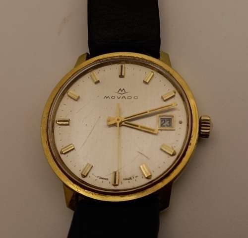 Vintage 1950-1960 MOVADO SUB SEA Swiss Made Mens watch Working-17 Jewels Original strap