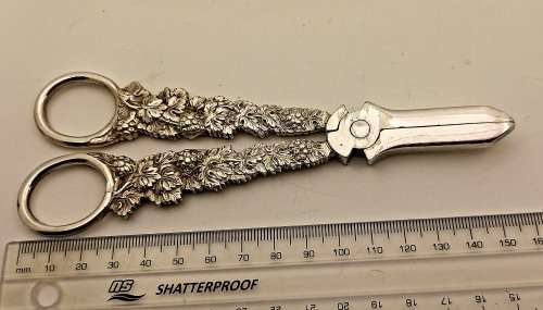 Antique / Vintage Mappin & Webb Plated Grape scissors made in England