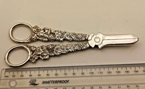 Antique / Vintage Mappin & Webb Plated Grape scissors made in England