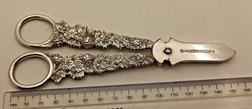 Antique / Vintage Mappin & Webb Plated Grape scissors made in England