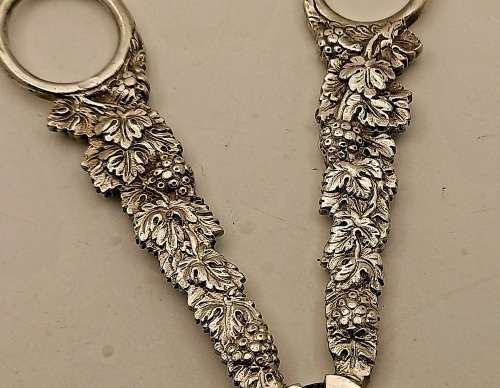 Antique / Vintage Mappin & Webb Plated Grape scissors made in England