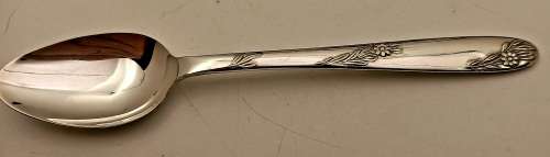 6 Vintage-Angora Silver plated EPNS Tea Spoons and Sugar Tongs in Original box Made in England