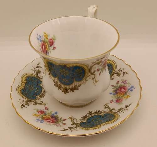 Vintage Royal Albert Berkeley coffee Duo (Cup has 2 hairline cracks  )