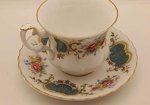 Vintage Royal Albert Berkeley coffee Duo (Cup has 2 hairline cracks  )