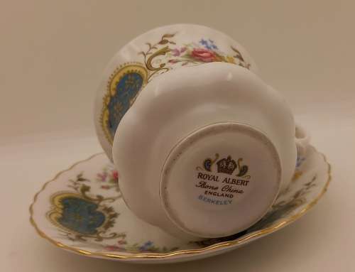 Vintage Royal Albert Berkeley coffee Duo (Cup has 2 hairline cracks  )