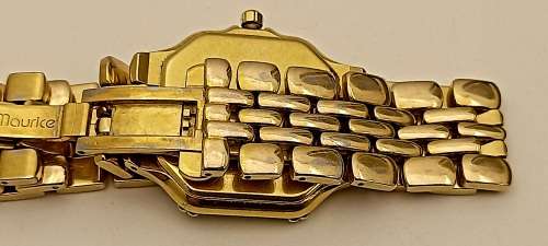 Pre-owned Maurice Lacroix Swiss Electroplated Gold Saphire Cristal Quarts watch -working (Unisex ?)