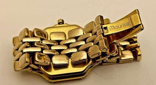 Pre-owned Maurice Lacroix Swiss Electroplated Gold Saphire Cristal Quarts watch -working (Unisex ?)