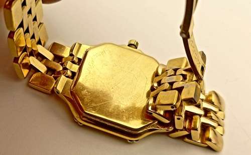 Pre-owned Maurice Lacroix Swiss Electroplated Gold Saphire Cristal Quarts watch -working (Unisex ?)