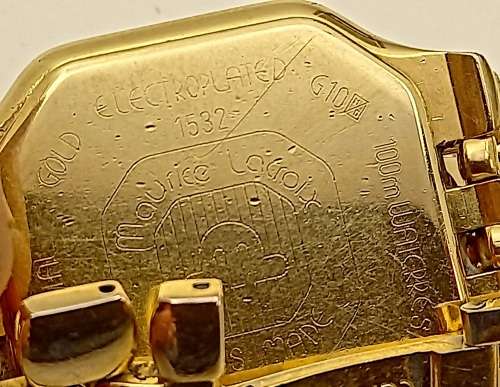 Pre-owned Maurice Lacroix Swiss Electroplated Gold Saphire Cristal Quarts watch -working (Unisex ?)