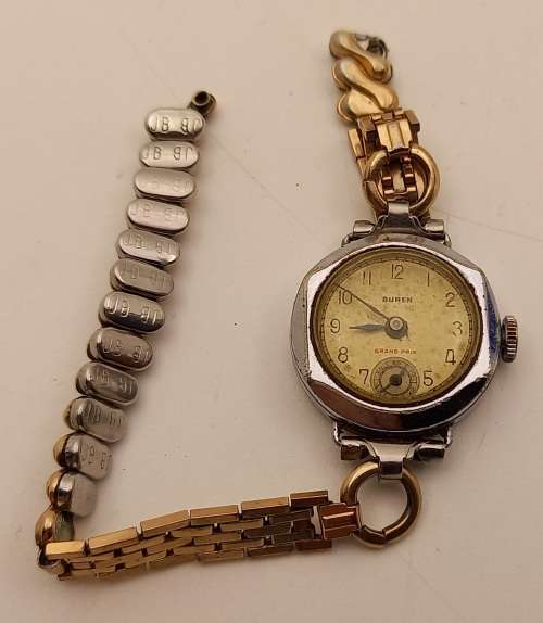 Vintage Buren Grand Prix Swiss Ladies watch 17 Jewels Working strap broken Mechanical movement