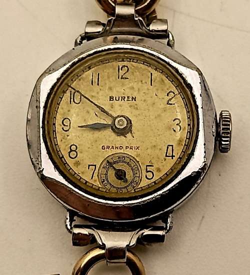 Vintage Buren Grand Prix Swiss Ladies watch 17 Jewels Working strap broken Mechanical movement