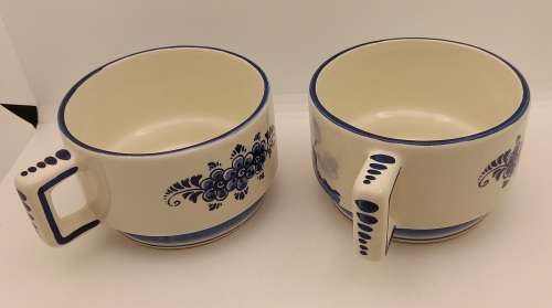 2 Delft Blue Handpainted Cups Made in Holland 67x105x135mm