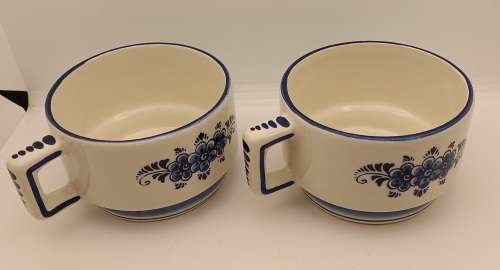 2 Delft Blue Handpainted Cups Made in Holland 67x105x135mm