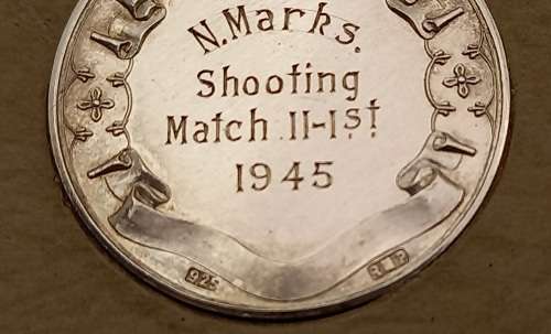 Pair of 1945 Royal Mint Pretoria, Union Defence Force .925 Sterling Silver Shooting Medals - Boxed