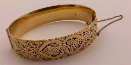 Vintage S&P Bangle 9ct Gold with Solid Metal Core  6,5cm Diameter x1,5cm wide