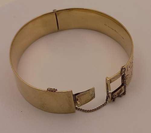 Vintage S&P Bangle 9ct Gold with Solid Metal Core  6,5cm Diameter x1,5cm wide