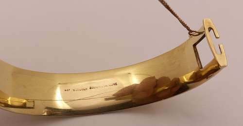 Vintage S&P Bangle 9ct Gold with Solid Metal Core  6,5cm Diameter x1,5cm wide