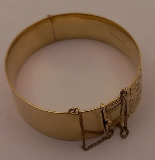Vintage S&P Bangle 9ct Gold with Solid Metal Core  6,5cm Diameter x1,5cm wide