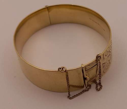 Vintage S&P Bangle 9ct Gold with Solid Metal Core  6,5cm Diameter x1,5cm wide
