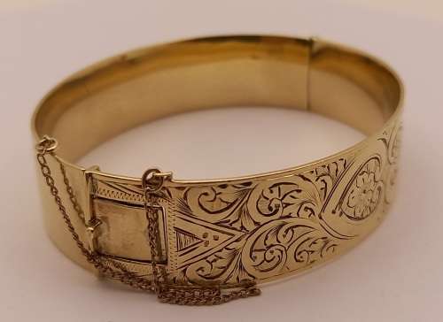 Vintage S&P Bangle 9ct Gold with Solid Metal Core  6,5cm Diameter x1,5cm wide