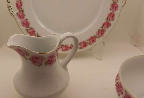 Vintage Bavaria Sevres Thu.C MR  Cake Plate, Creamer and Sugar Bowl (creamer has small chip)