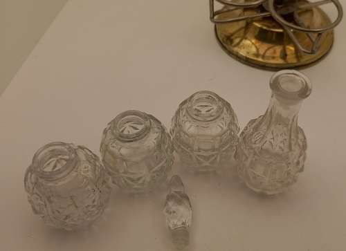 Antique/Vintage Celtic Quality Silver Plate Condiment Rotating Caddy set (see condition)
