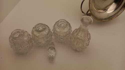 Antique/Vintage Celtic Quality Silver Plate Condiment Rotating Caddy set (see condition)