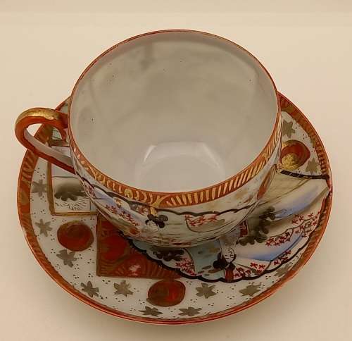 Antique/Vintage  Japanese Duo with Geisha Girl  Motif