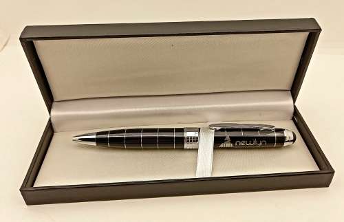 Branded Ballpoint pen in Case - Newlyn - unward-upward-forward