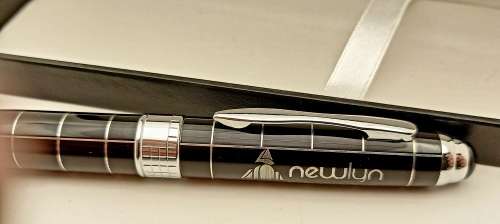 Branded Ballpoint pen in Case - Newlyn - unward-upward-forward