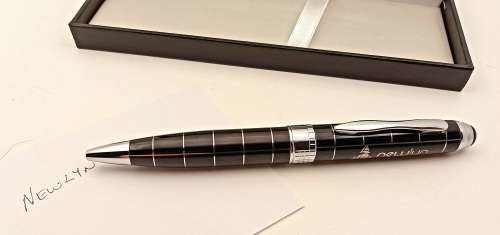 Branded Ballpoint pen in Case - Newlyn - unward-upward-forward