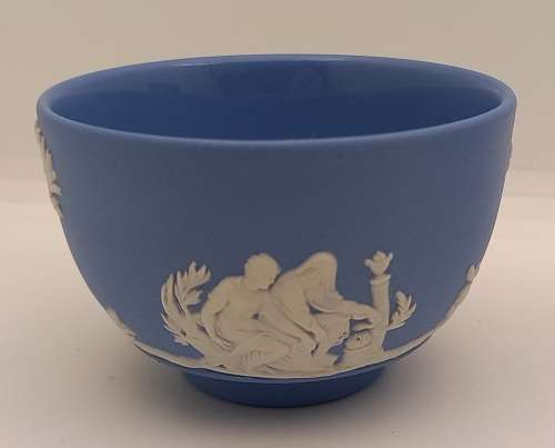 Vintage Blue  `Wedgwood` Jasperware Bowl, Tray and Creamer( ear Damaged )