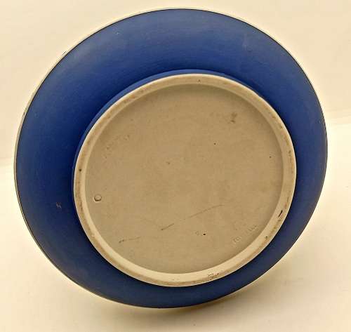Vintage Blue `Tunstall` Jasperware Jar/Ice Bucket? without Lid with metal Handle