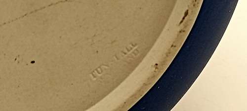 Vintage Blue `Tunstall` Jasperware Jar/Ice Bucket? without Lid with metal Handle
