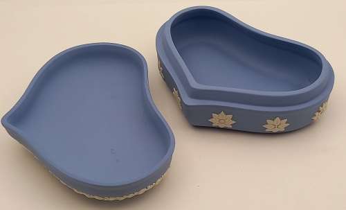 Vintage Blue `Wedgwood` Jasperware Trinket Box with Lid  45x130x95mm