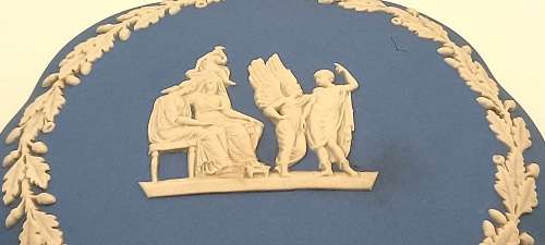 Vintage Blue `Wedgwood` Jasperware Trinket Box with Lid  55x125mm