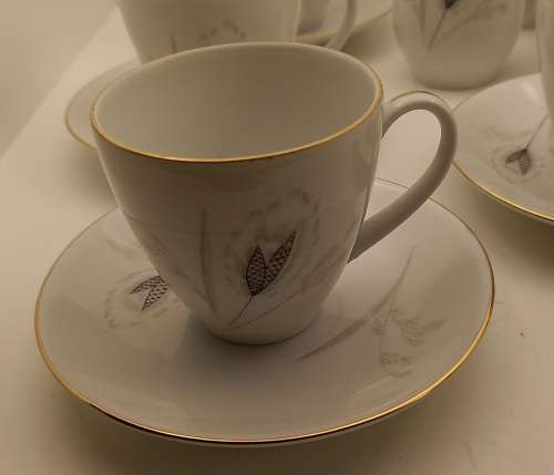 17pc Vintage Bavaria Hertel Jacob Porcelain Coffee set in Original Packaging West Germany