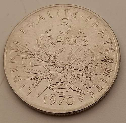 1970  France 5 Francs signature `O. Roty`