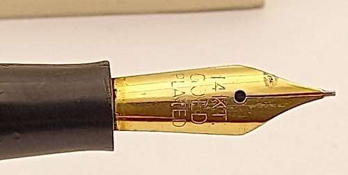 Vintage 1950's Blue Marble Conway Stewart 85 Fountain pen with 14kt gold plated Nib -see condition