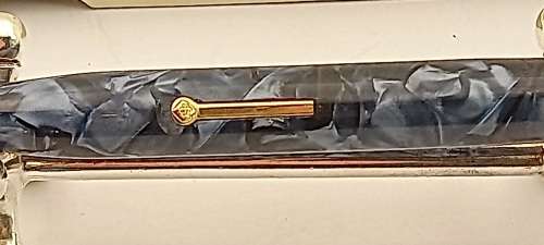 Vintage 1950's Blue Marble Conway Stewart 85 Fountain pen with 14kt gold plated Nib -see condition