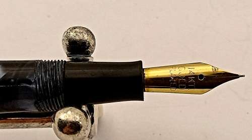 Vintage 1950's Blue Marble Conway Stewart 85 Fountain pen with 14kt gold plated Nib -see condition
