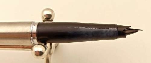 Vintage Parker 45 Fountain Pen -Silver Trim see condition - Cartrige Empty