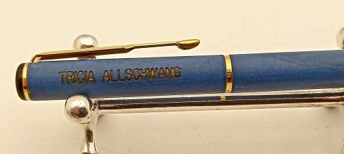 Vintage blue Parker  Fountain Pen -Personalised - Cartridge is Empty