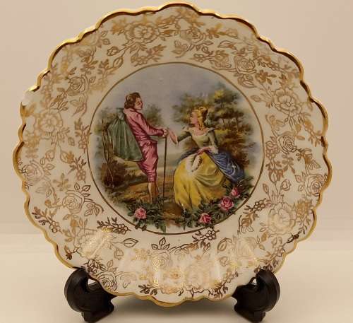 Small Vintage James Kent ``ROMANCE` Plate Longton England 30x129mm (Chipped)