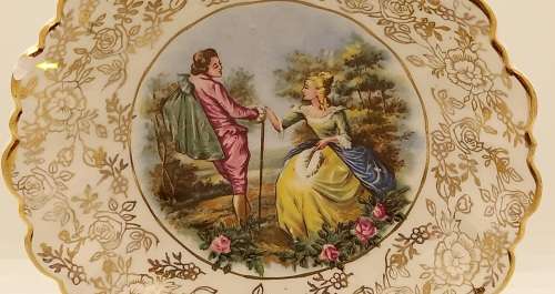 Small Vintage James Kent ``ROMANCE` Plate Longton England 30x129mm (Chipped)