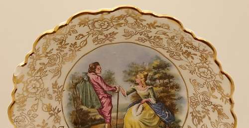 Small Vintage James Kent ``ROMANCE` Plate Longton England 30x129mm (Chipped)