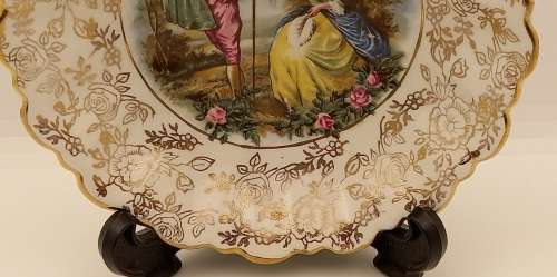Small Vintage James Kent ``ROMANCE` Plate Longton England 30x129mm (Chipped)