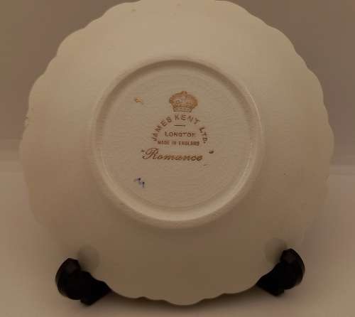 Small Vintage James Kent ``ROMANCE` Plate Longton England 30x129mm (Chipped)